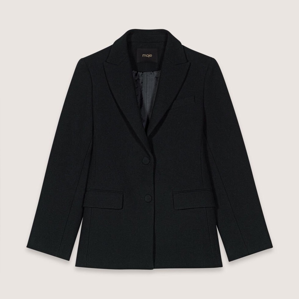 Maje Slim-Fit Suit Jacket - NWT, Size 34 (2)! Hourglass Black Blazer